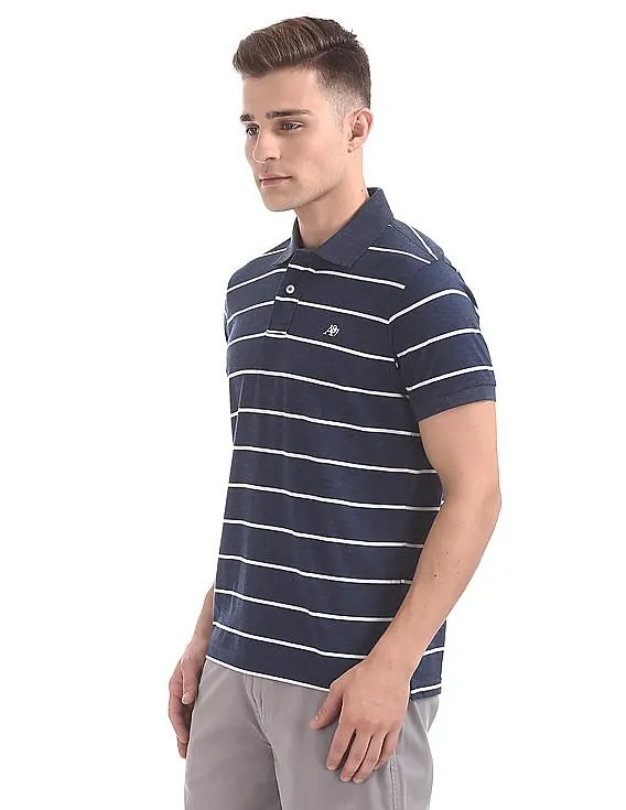 Aeropostale Striped Heathered Polo Shirt