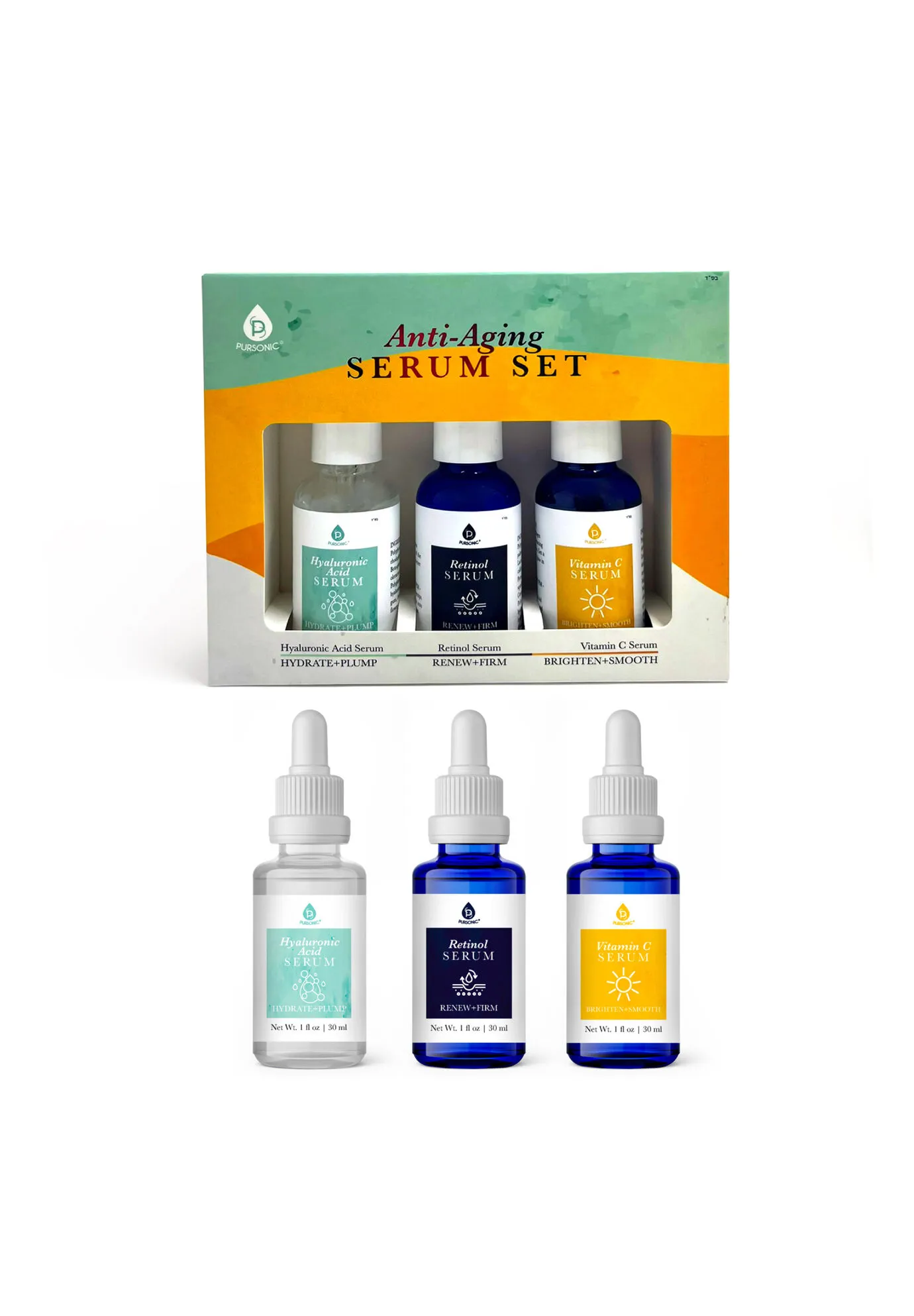 Anti Aging Serum Set For Face 3 Pk