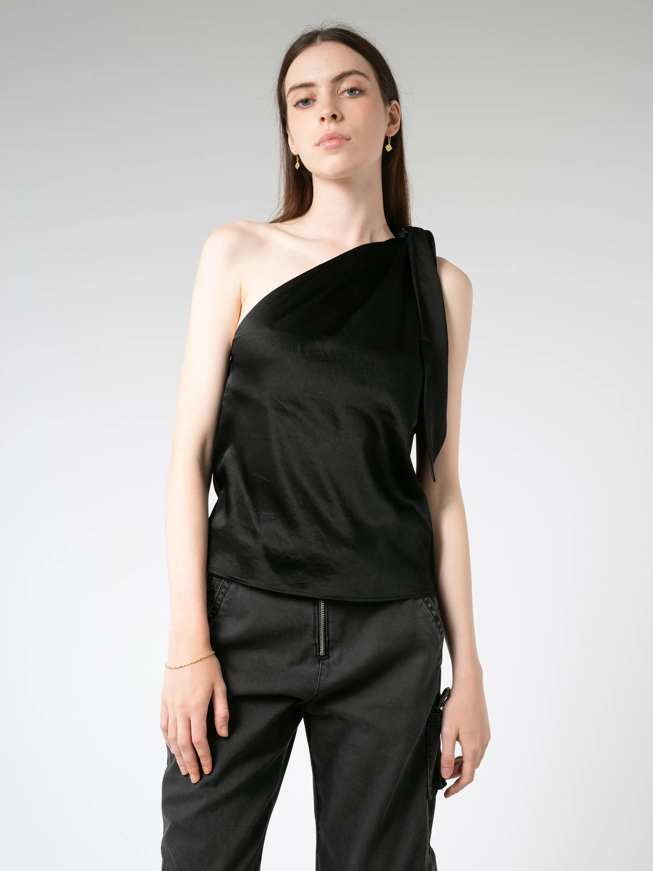 Asymmetric Tie Neck Tank