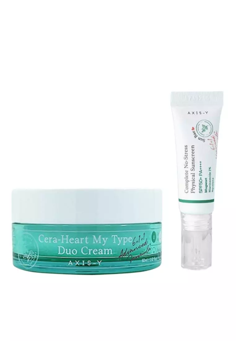 Axis-Y AXIS-Y Cera-Heart My Type Duo Cream 60ml + Complete No-Stress Physical Sunscreen (10ml)