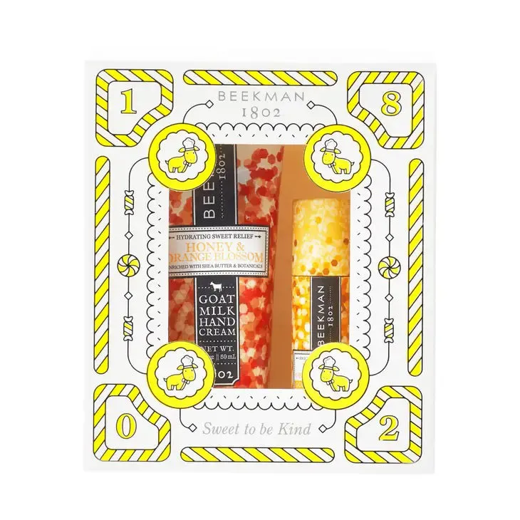 BEEKMAN - HONEY AND ORANGE BLOSSOM HAND AND LIP BALM SET