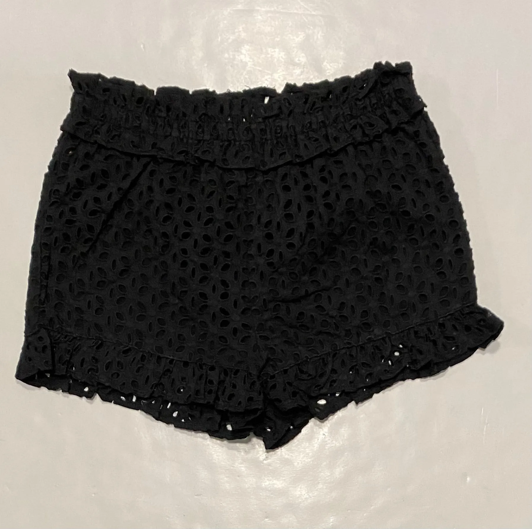 Black Eyelet Shorts