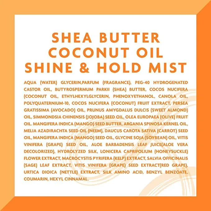 Cantu Shea Butter for Natural Hair Coconut Oil Shine & Hold Mist, 8oz (237ml)