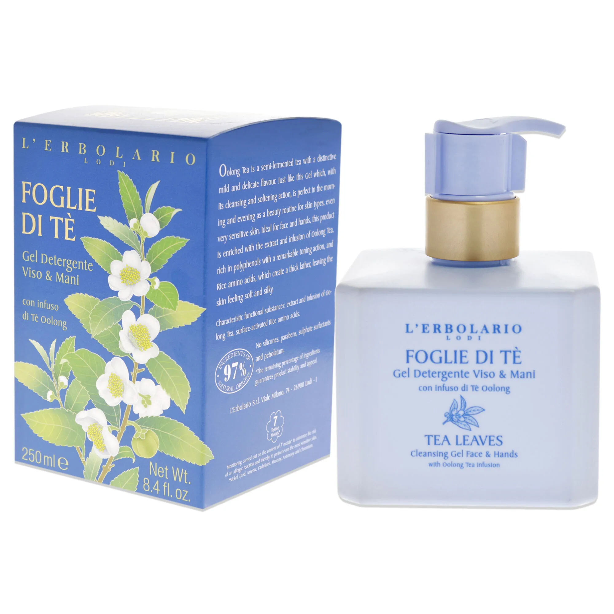 Cleansing Gel Face and Hand - Tea Leaves by LErbolario for Unisex - 8.5 oz Cleanser