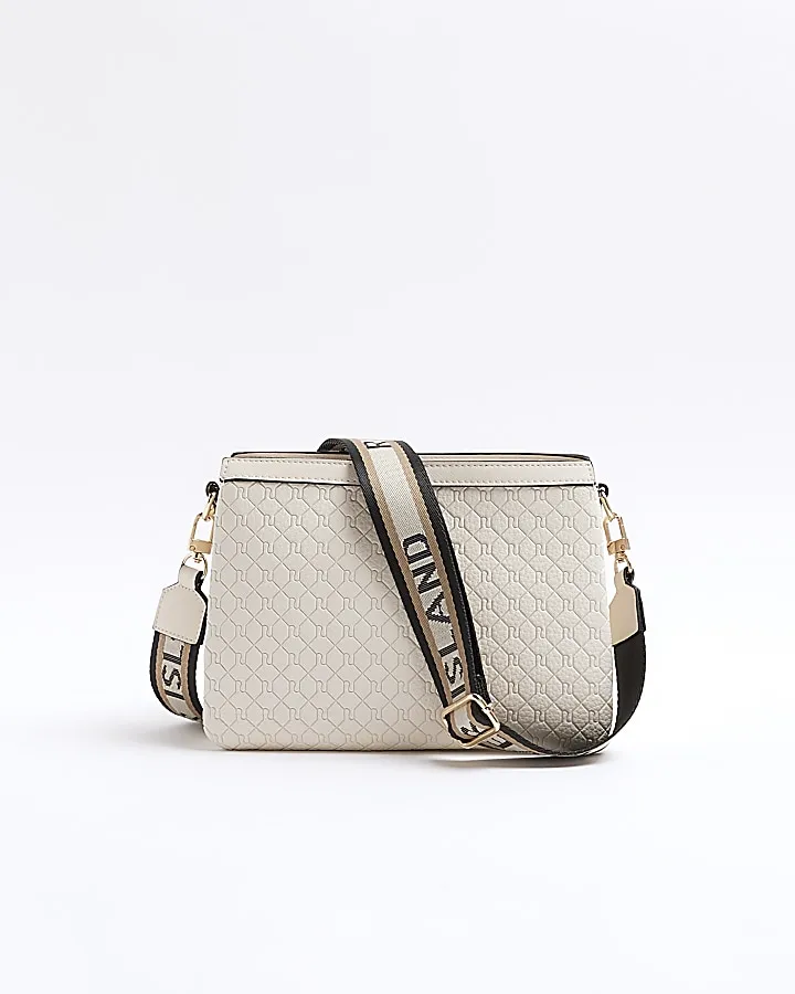 Cream Monogram cross Body bag