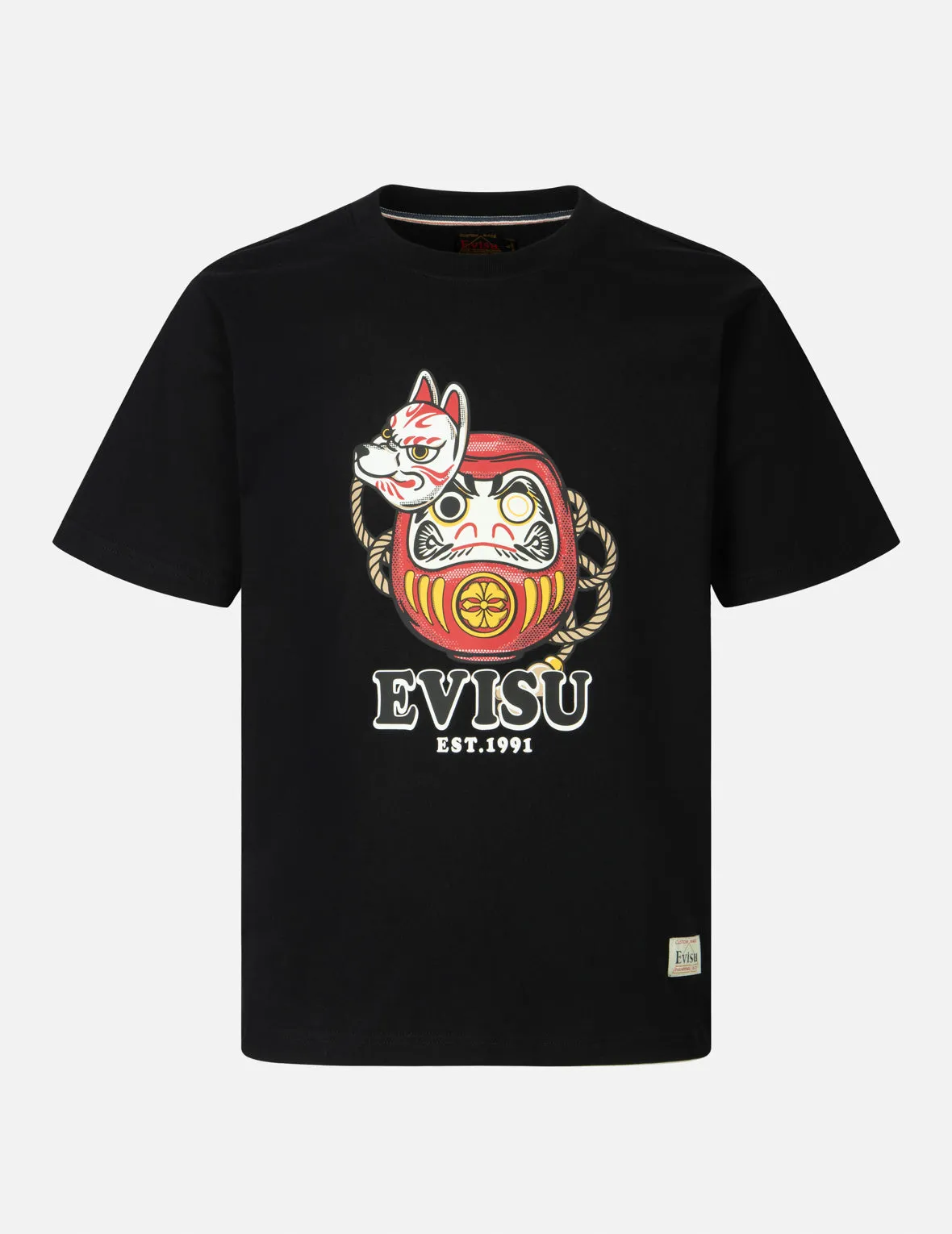 Daruma with Inari Mask Print Regular Fit T-shirt