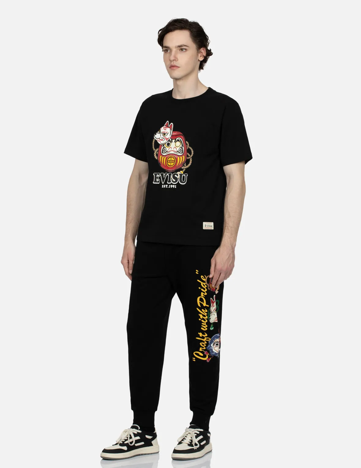 Daruma with Inari Mask Print Regular Fit T-shirt