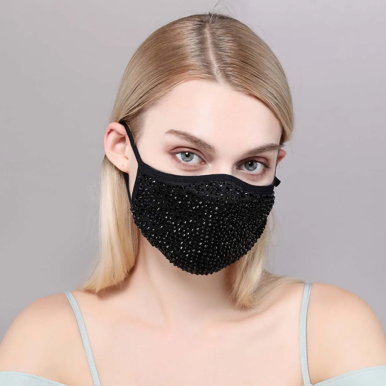 Destiny Crystal Face Mask - Black