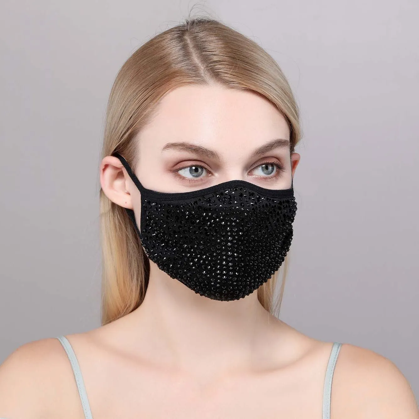 Destiny Crystal Face Mask - Black