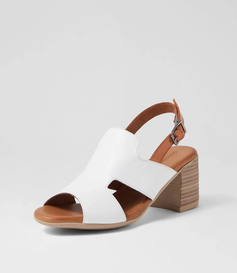 DIANA FERRARI Wynstonn White Tan Leather Sandals