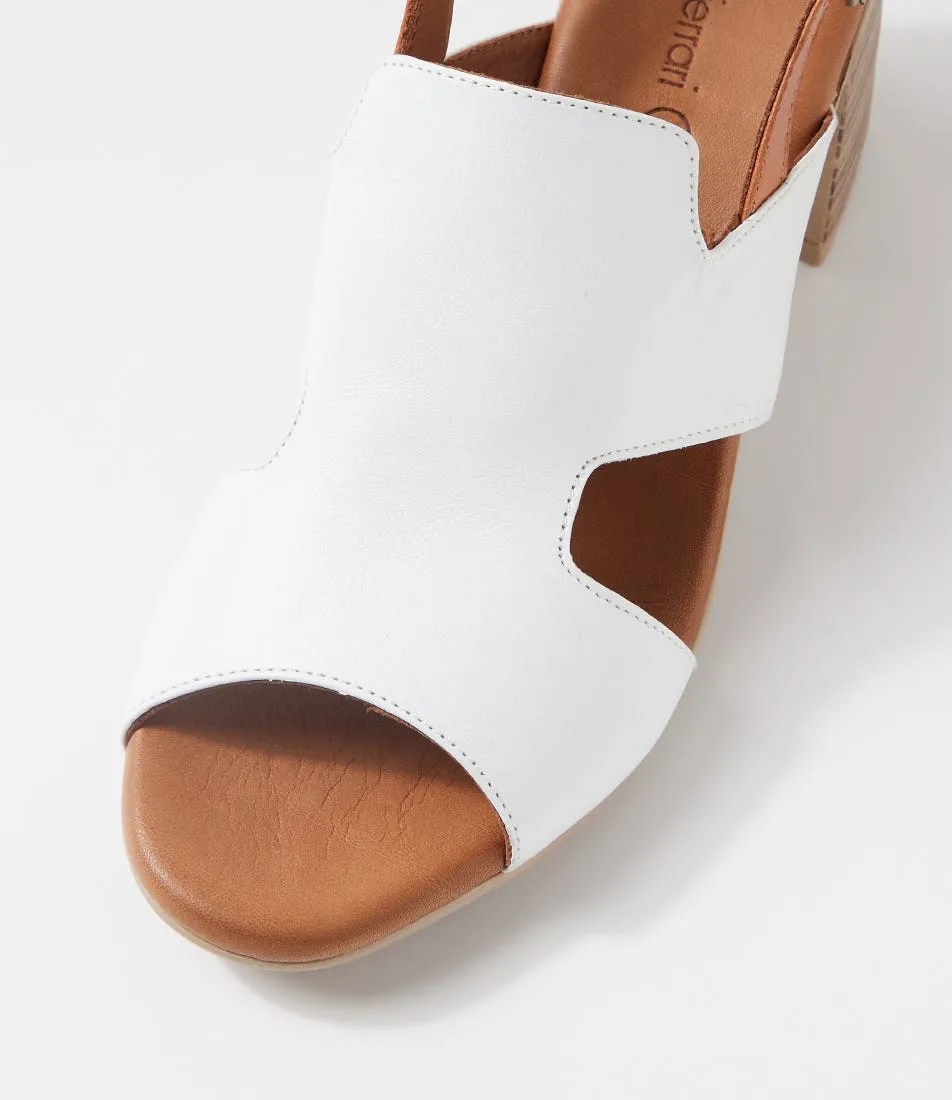 DIANA FERRARI Wynstonn White Tan Leather Sandals