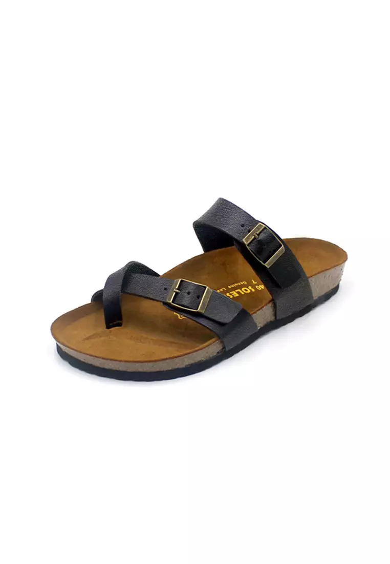 Dublin - Black Leather Sandals & Flip Flops