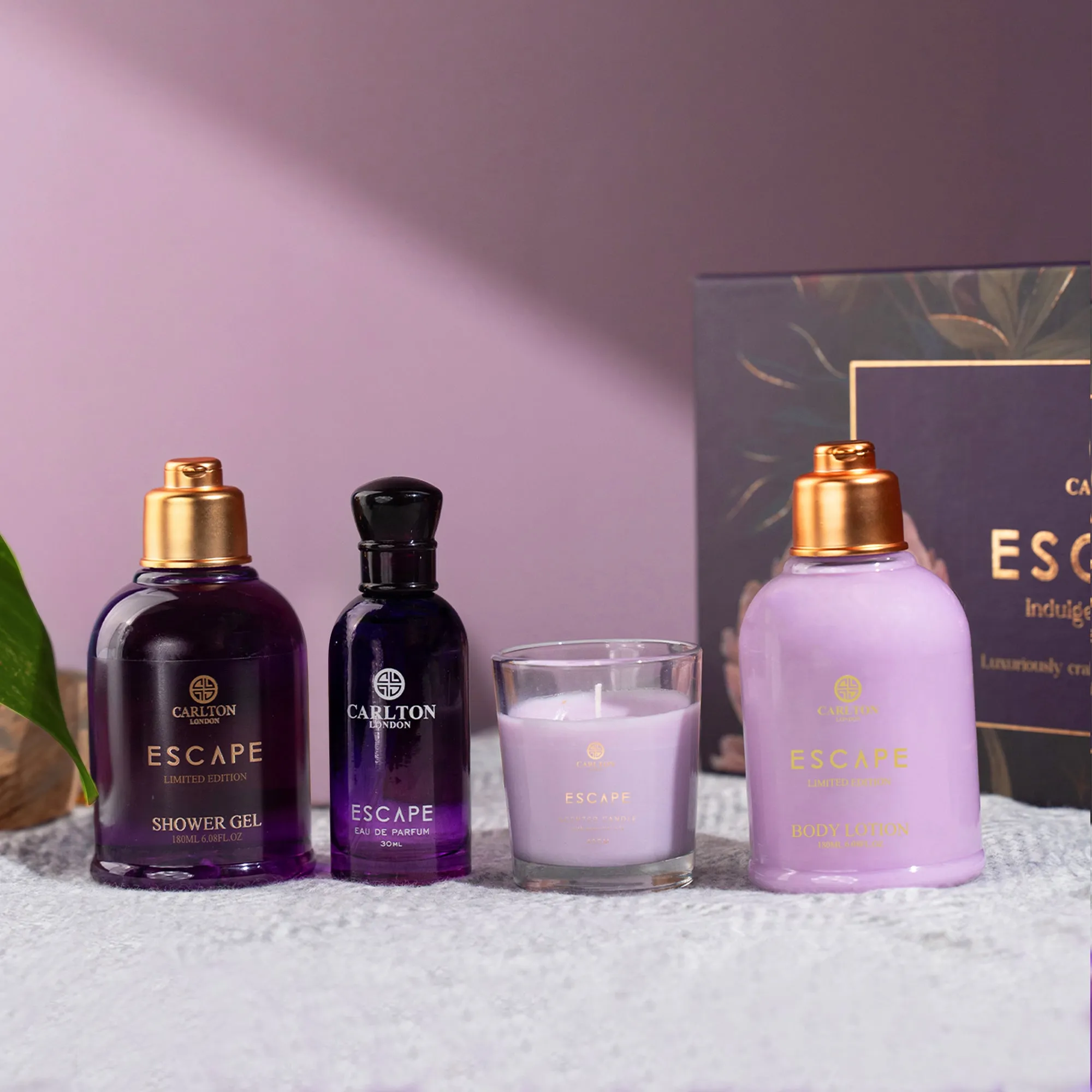 Escape Gift Set Of 4 Lotion Gel Perfume & Candle - 430Ml