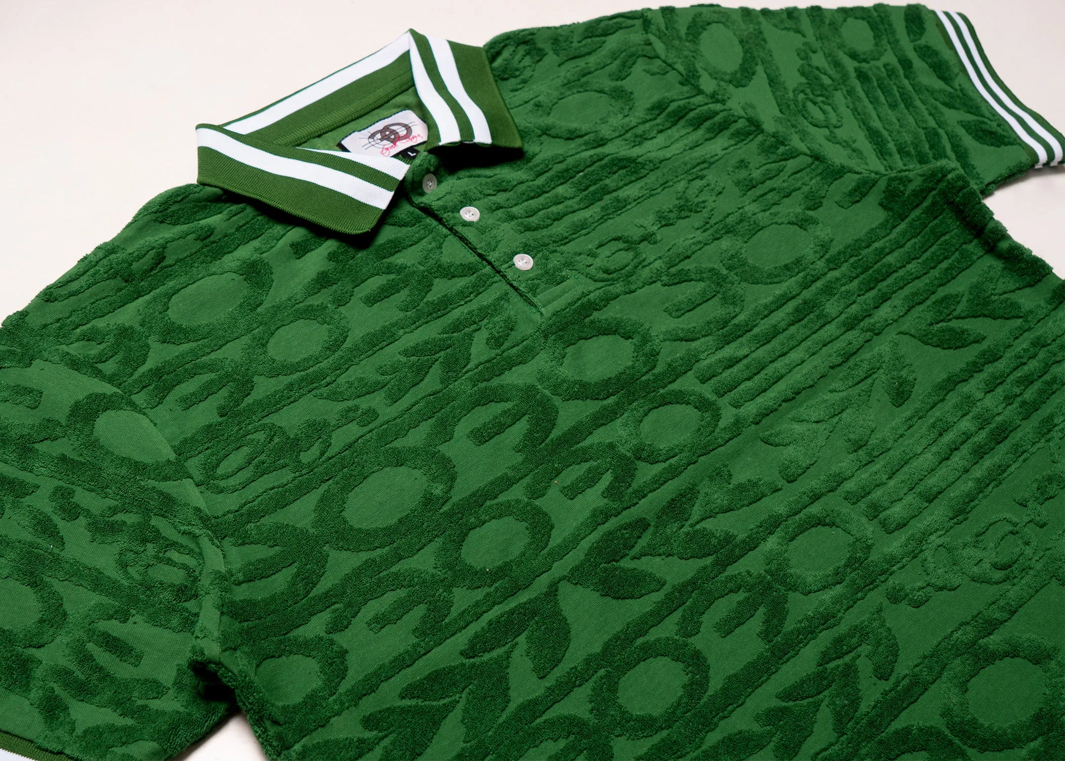 F178 Baroque Terry Polo - Green