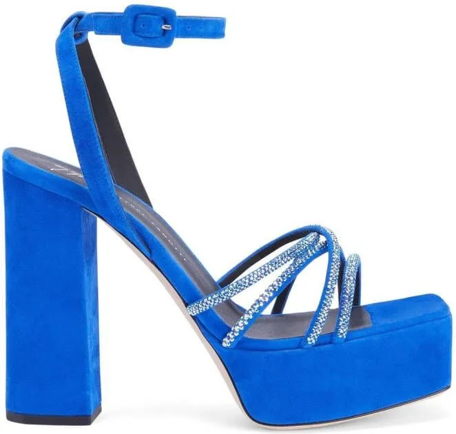 Giuseppe Zanotti Arhama embellished platform sandals Blue