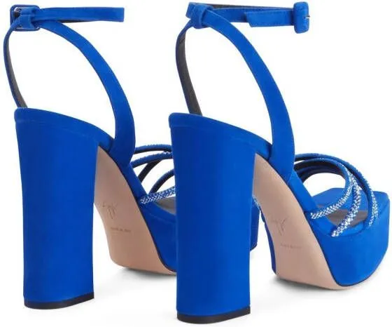 Giuseppe Zanotti Arhama embellished platform sandals Blue