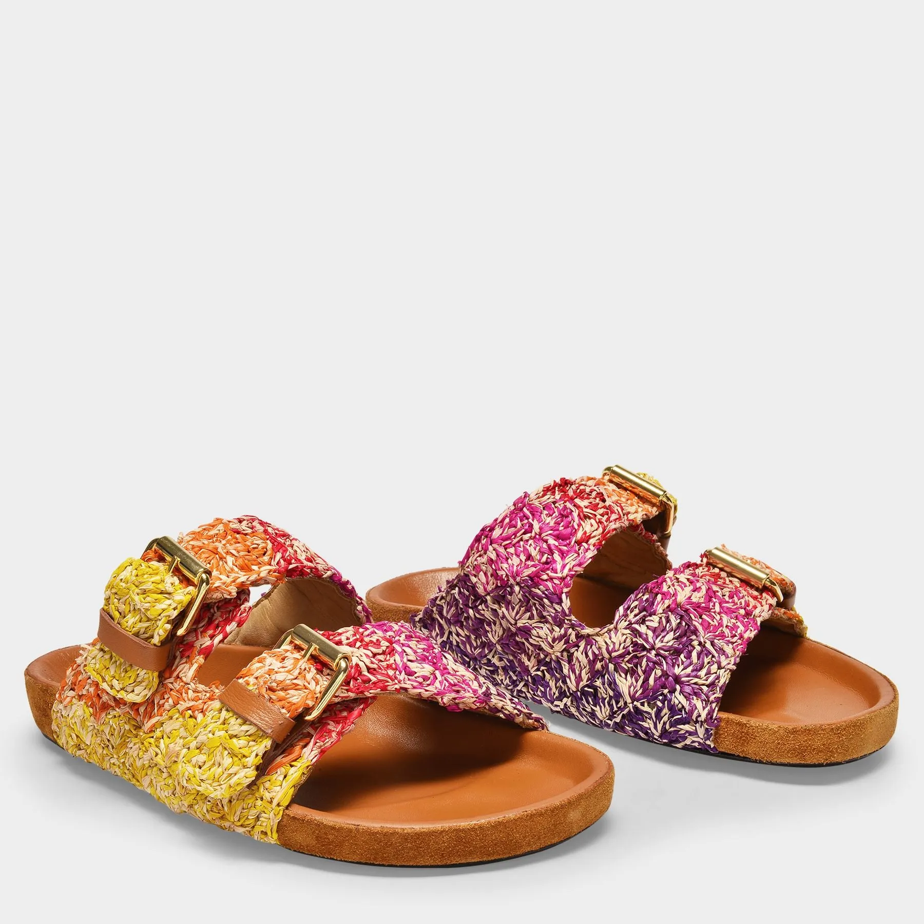 Isabel Marant  Lennyo Sandals in Multi Raffia