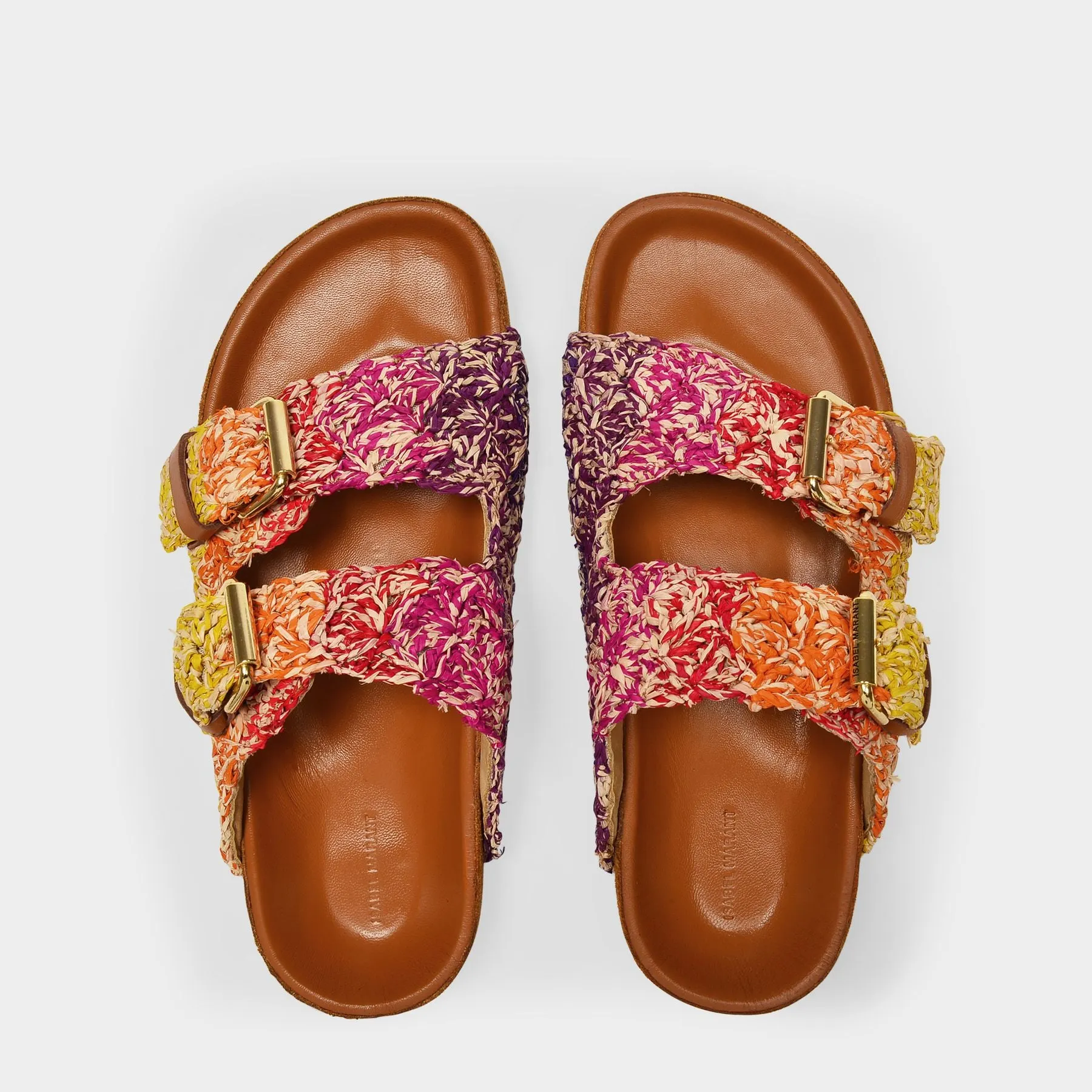 Isabel Marant  Lennyo Sandals in Multi Raffia