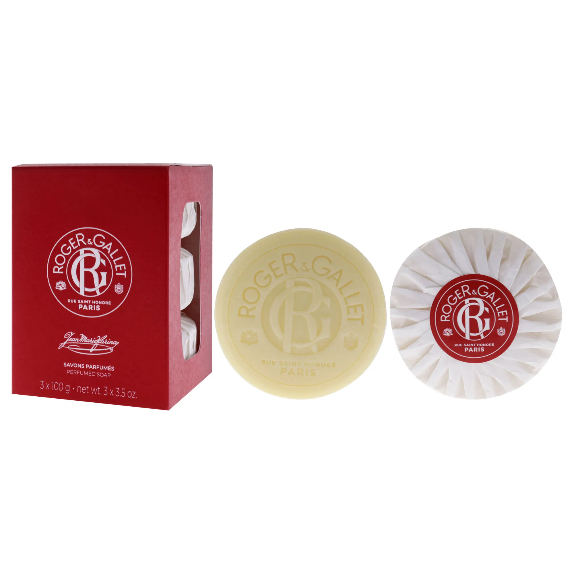 Jean Marie Farina Perfumed Soap Set by Roger & Gallet for Unisex - 3 x 3.5 oz Soap