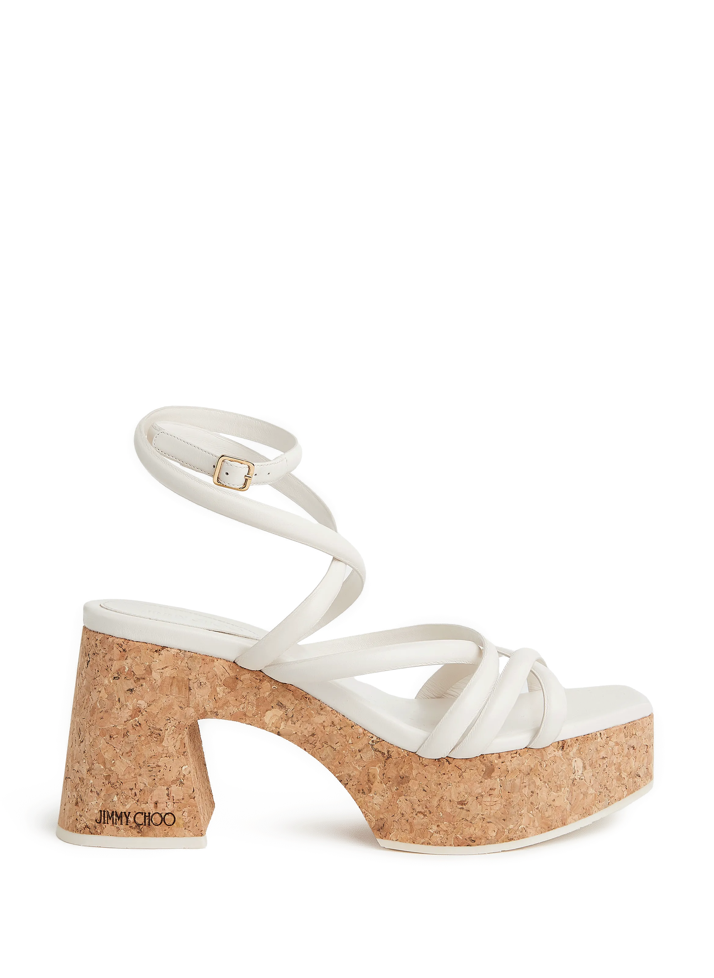 Jimmy choo  Heeled leather and cork sandals - Beige