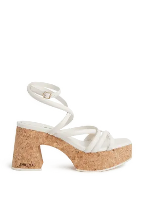 Jimmy choo  Heeled leather and cork sandals - Beige