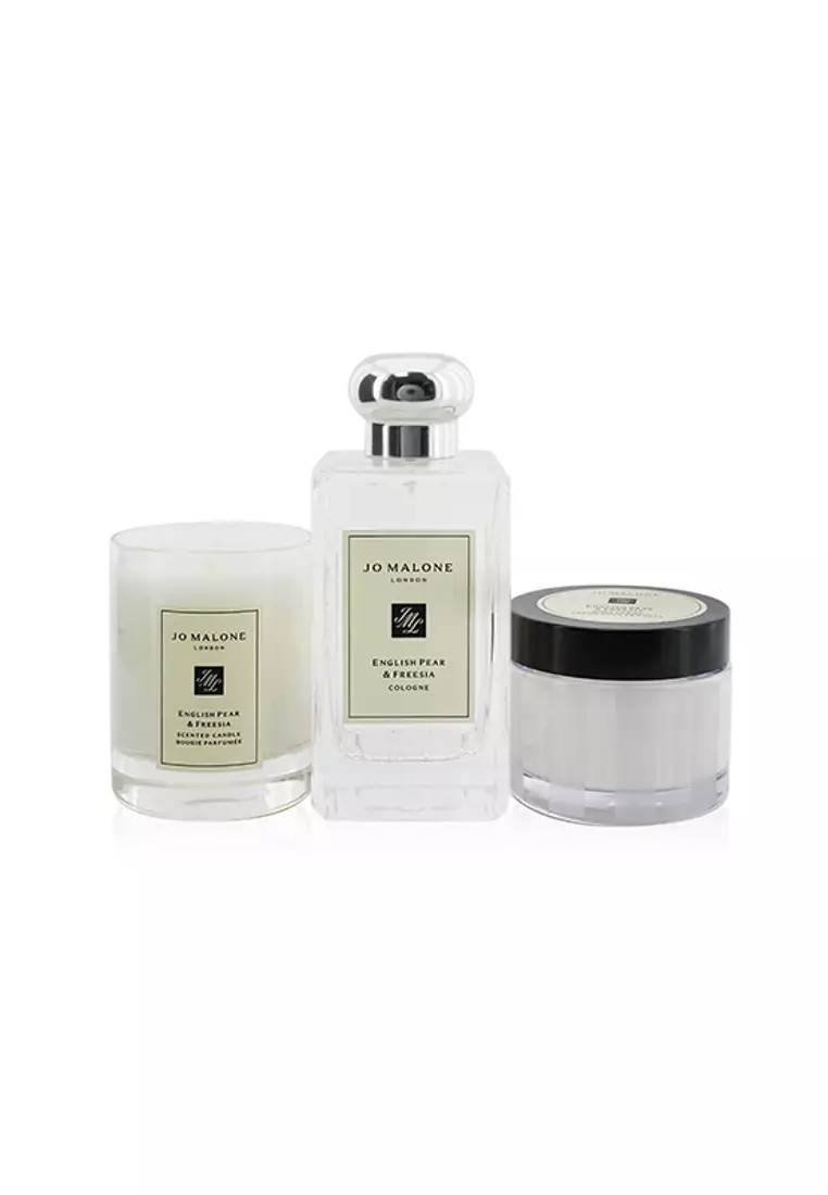 Jo Malone JO MALONE - English Pear & Freesia Coffret: Cologne Spray 100ml/3.4oz + Body Cream 50ml/1.7oz + Scented Candle 4.7