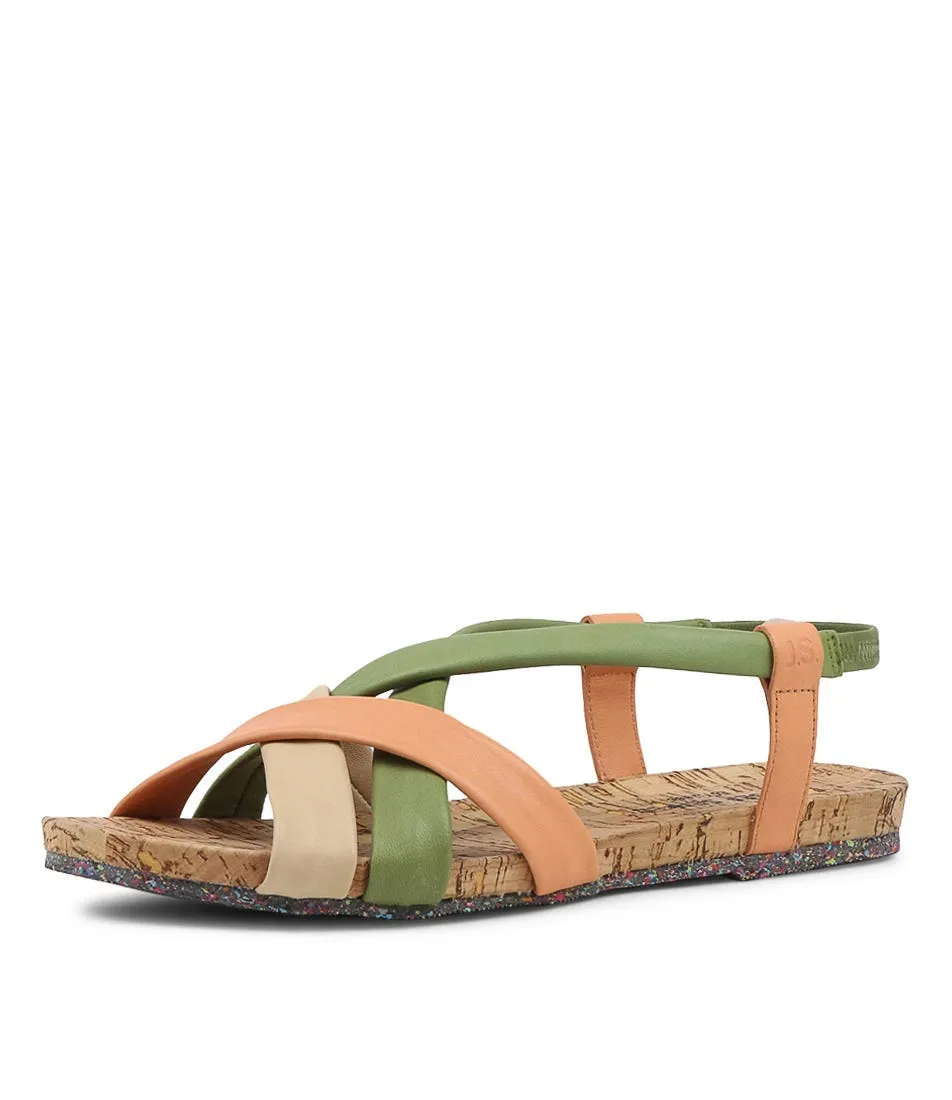 JOSEF SEIBEL Henriette 01 Oliv Multi Leather Sandals