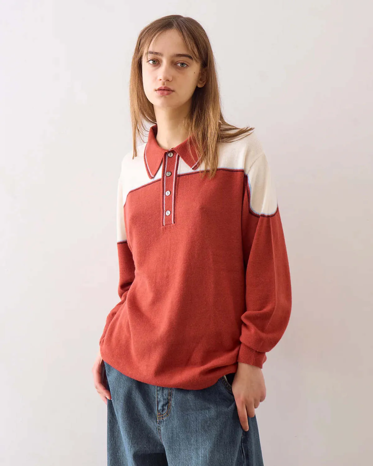 Kowalski Knit Polo - Burgundy/Cream