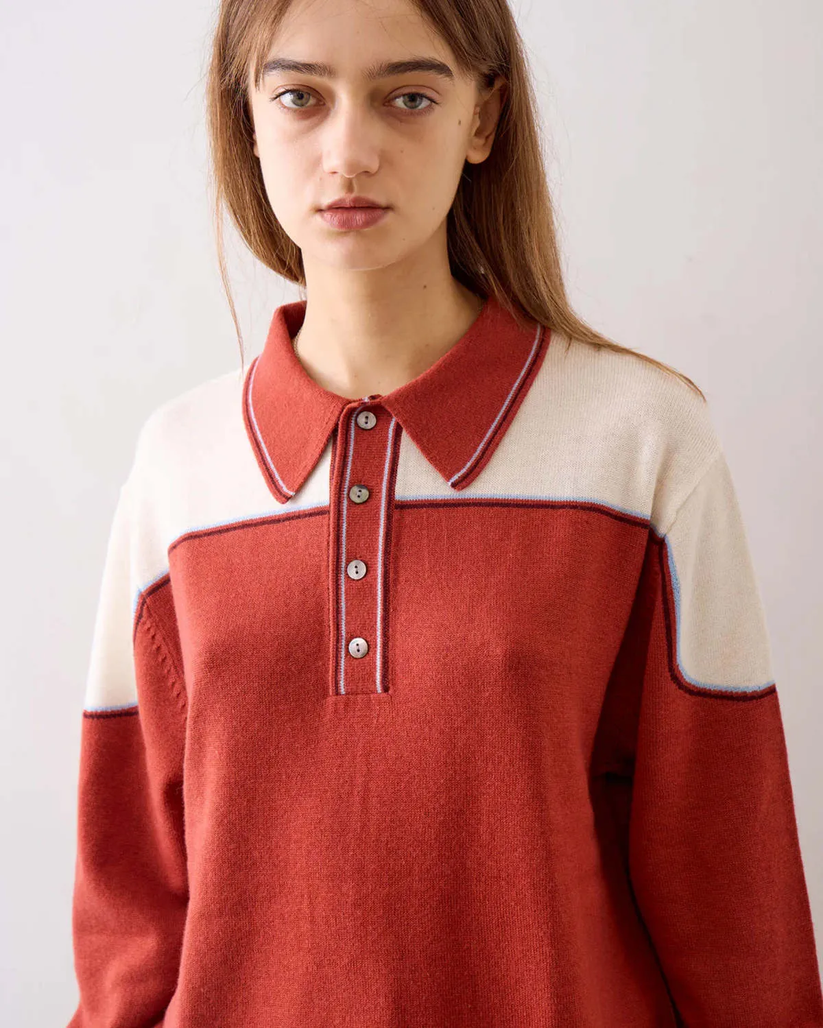 Kowalski Knit Polo - Burgundy/Cream