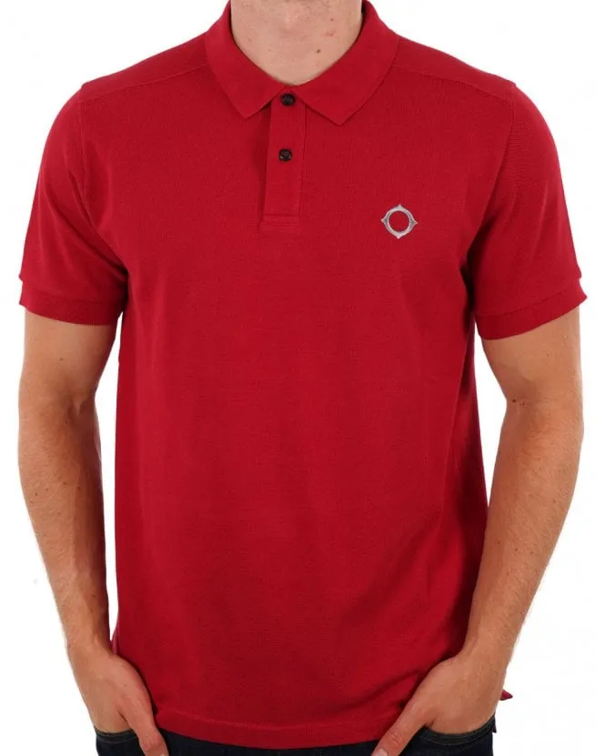 MA.STRUM Pique Polo Deep Red