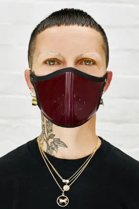 Oxblood leather face mask