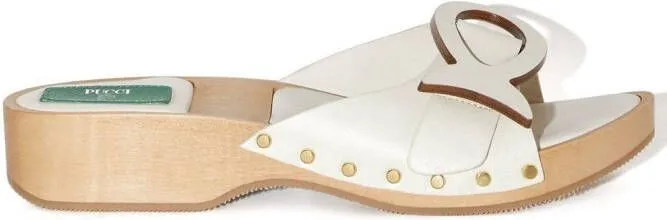 PUCCI patch-detail open-toe sandals White