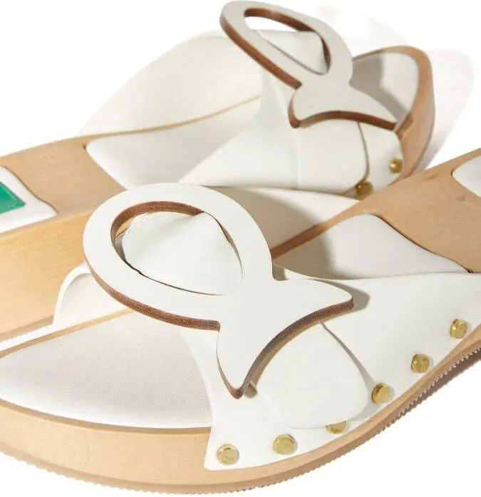 PUCCI patch-detail open-toe sandals White