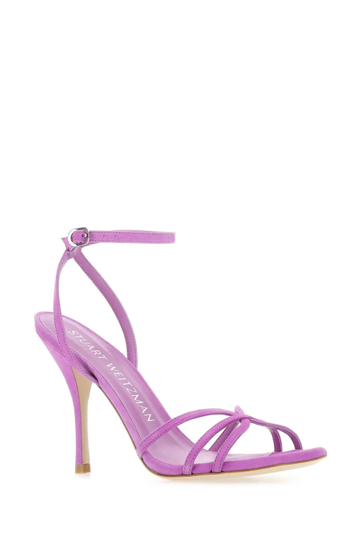 Stuart Weitzman Lilac Suede Barelythere 100 Sandals