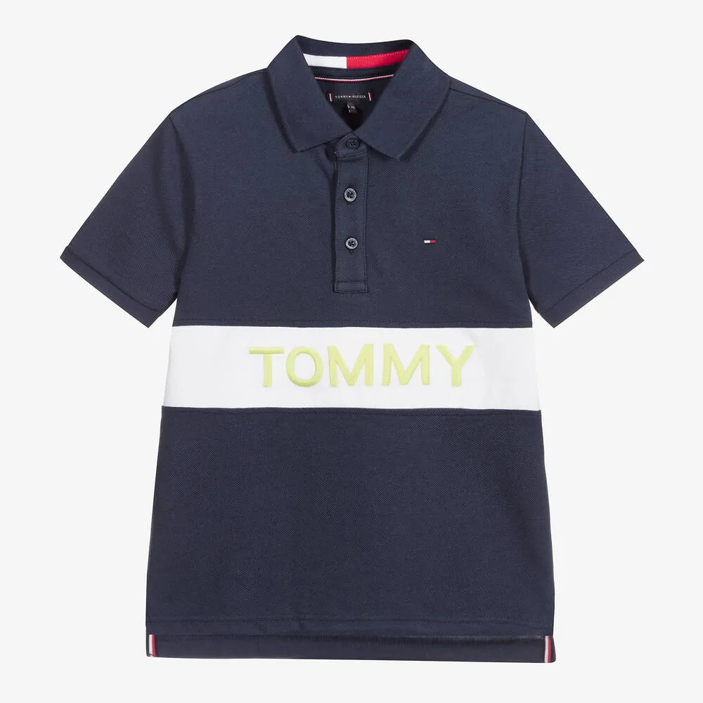 Teen Boys Blue Logo Polo