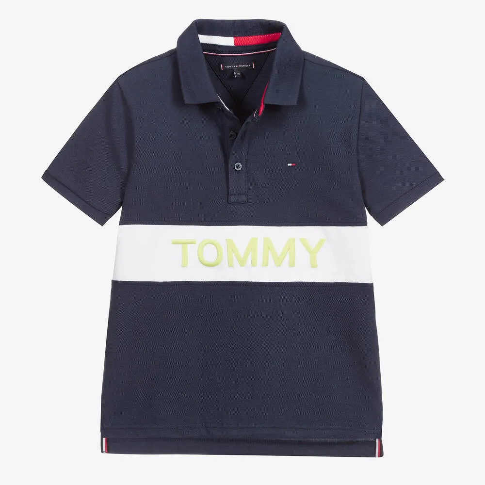 Teen Boys Blue Logo Polo