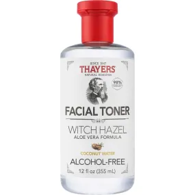 THAYERS Alcohol-Free Coconut Water Witch Hazel Facial Toner with Aloe Vera Formula, 12 oz Coconut Water 12 Fl Oz