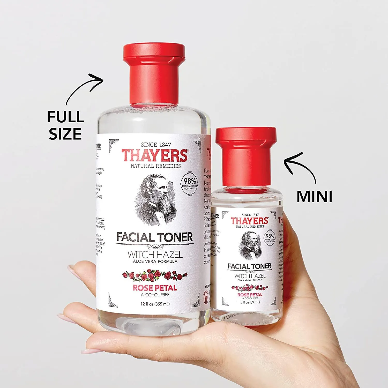 THAYERS Alcohol-Free Rose Petal Witch Hazel Facial Toner with Aloe Vera Formula, 12 Ounce Rose Petal 12 Fl Oz