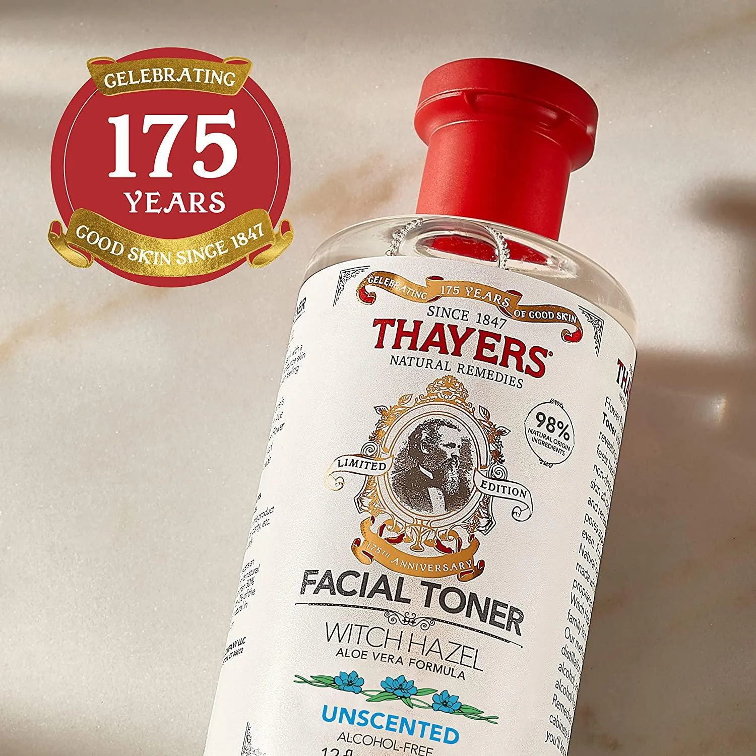 THAYERS Alcohol-Free Unscented Witch Hazel Facial Toner with Aloe Vera Formula, 12 oz Unscented 12 Fl Oz