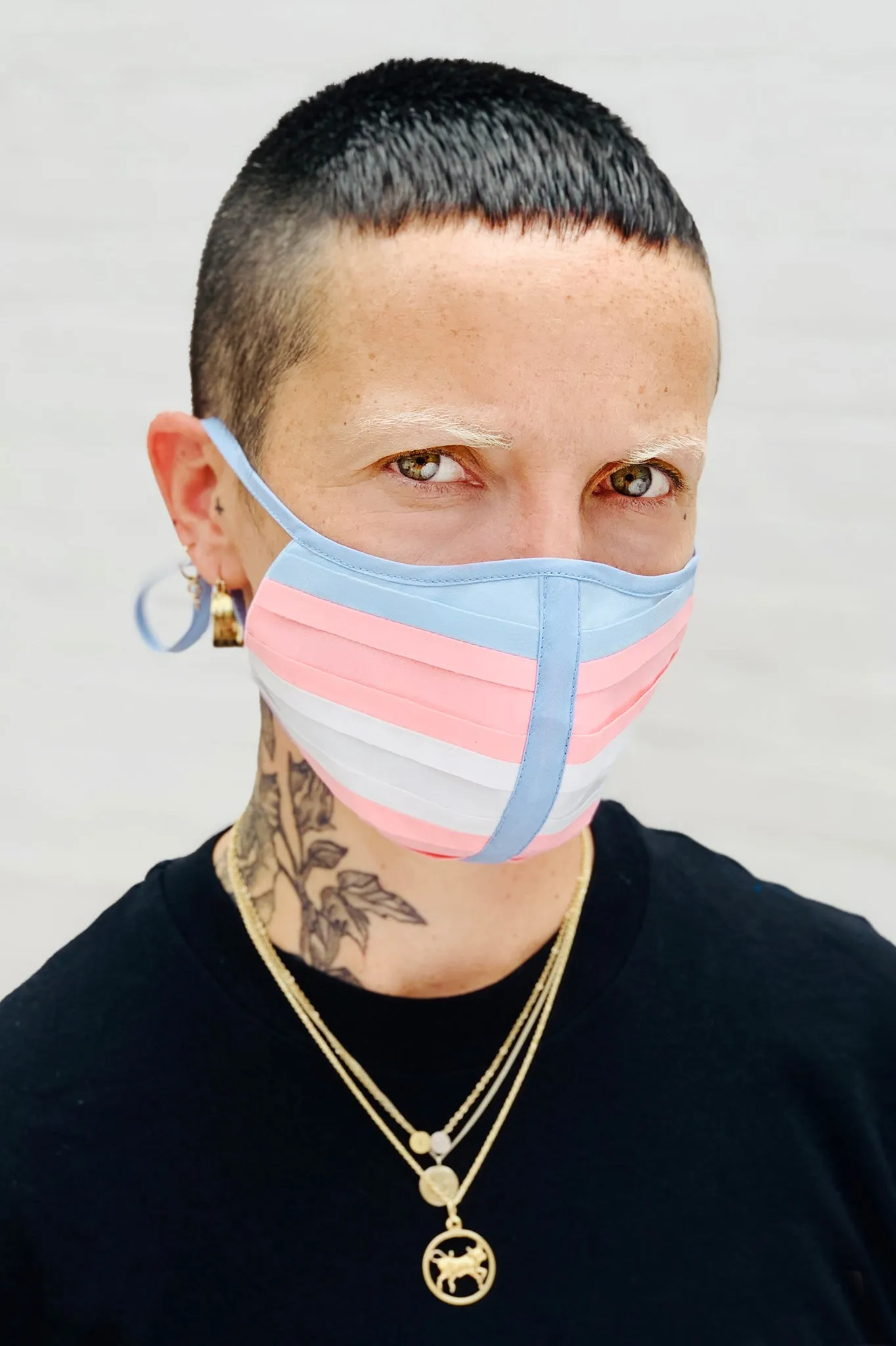 Transgender Ribbonwork Flag Mask