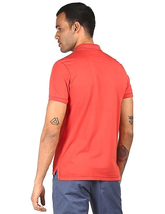 U.S. Polo Assn. Denim Co. Men Red Solid Polo T-Shirt