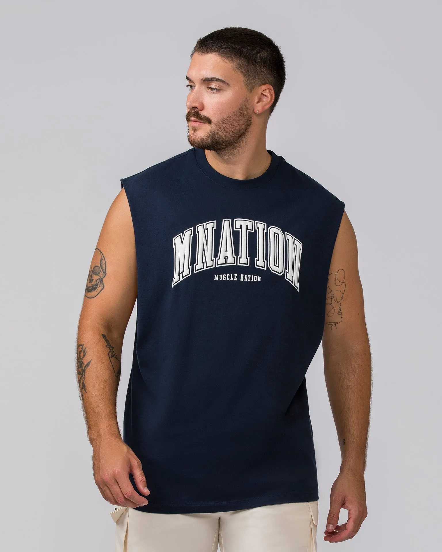 Varsity Muscle Tank - Navy