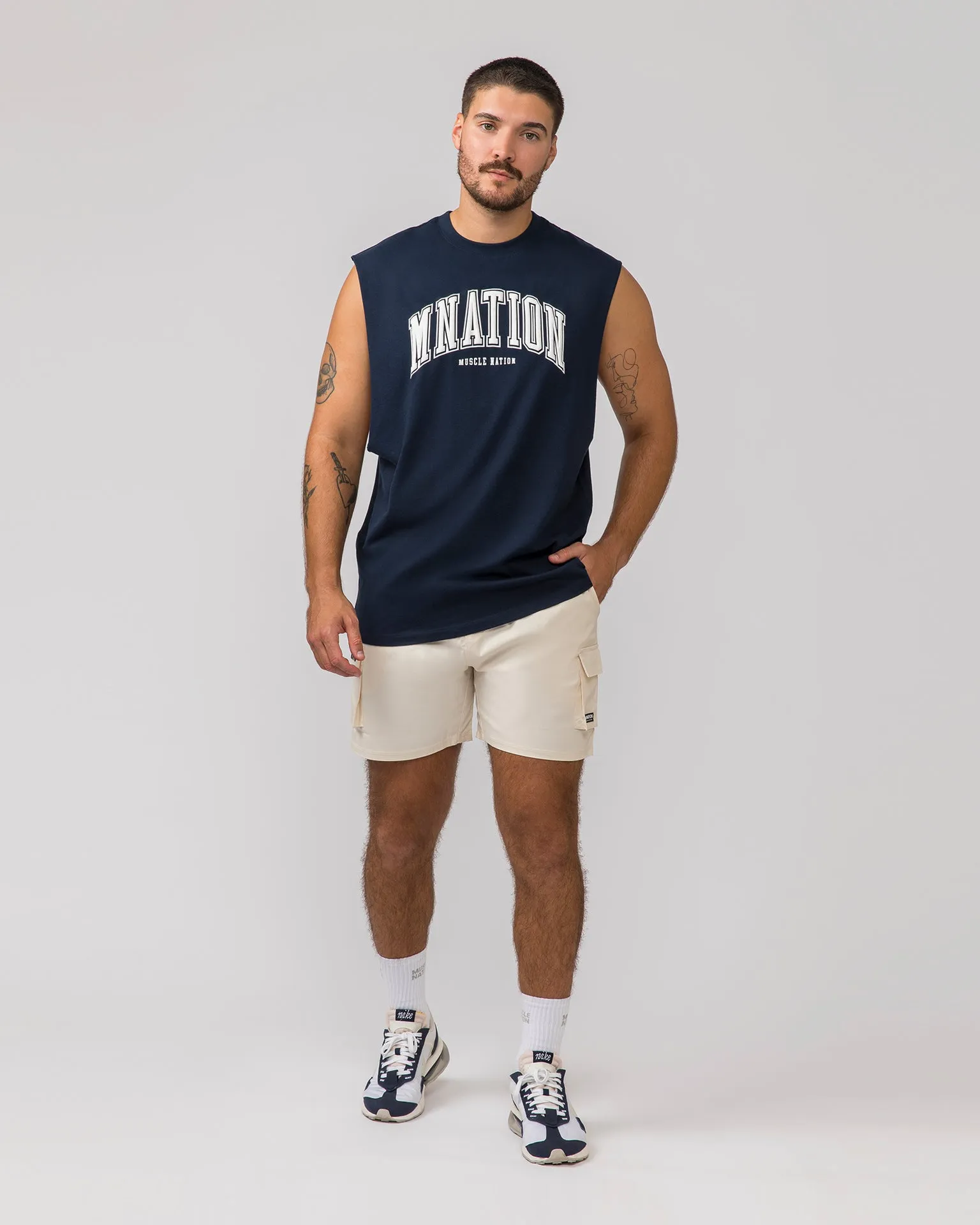 Varsity Muscle Tank - Navy