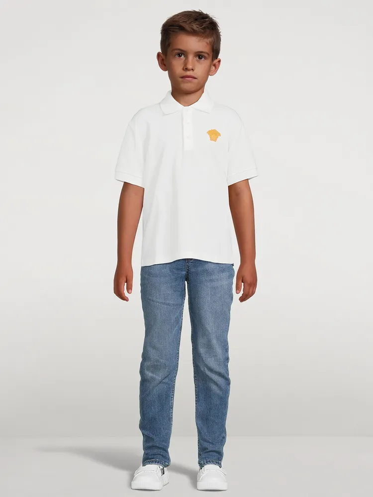 VERSACE Medusa Embroidered Polo Shirt