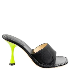 Wandler Max Sandals in Black Satin Mix