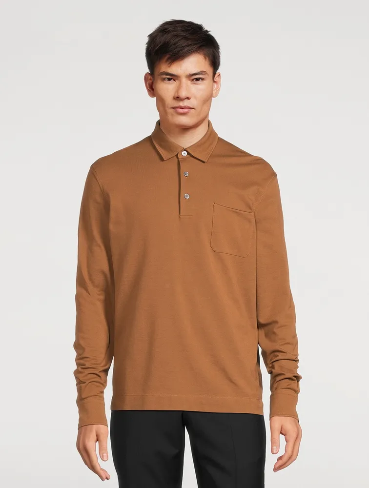 ZEGNA Long Sleeve Polo Shirt